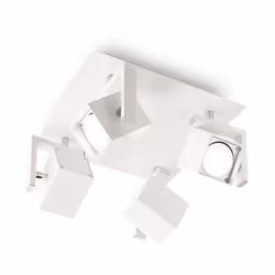 Collezione MOUSE QUADRATI REGOLABILI Plafoniera a 4 luci con base, montatura e diffusori in metallo rifinito con vernice opac ...