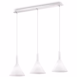 Collezione COCKTAIL BICCHIERI CAPOVOLTI Sospensione moderna a 3 luci con diffusore in vetro soffiato incamiciato e acidato bi ...
