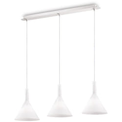 Sospensione Moderna Cocktail Vetro Bianco 3 Luci E14