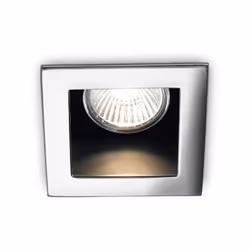 Collezione FUNKY FARETTO AD INCASSO MODERNO Faretto da incasso per interni quadro con corpo in metallo cromato, lampada semir ...