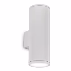 Collezione GUN TUBI DI LUCE Applique a 2 luci per esterno con corpo luce in alluminio con finiturain vernice bianca.. Diffuso ...