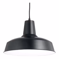 Collezione MOBY MINIMAL Sospensione a 1 luce con montatura e diffusore in metallo con interno bianco e nero all'esterno. Disp ...