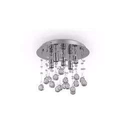 Collezione MOONLIGHT CRISTALLI DI LUCE Plafoniera a 5 luci con montatura in metallo con finitura cromo. Pendagli con ottagoni ...