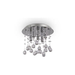 Plafoniera Contemporanea Moonlight Metallo-Cristallo Cromo 5 Luci G9 3W 3000K