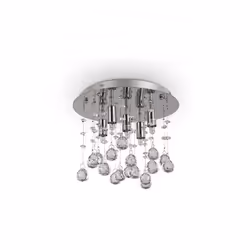 Collezione MOONLIGHT CRISTALLI DI LUCE Plafoniera a 5 luci con montatura in metallo con finitura oro. Pendagli con ottagoni e ...