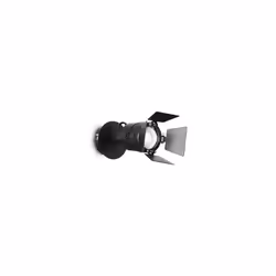 Montatura interamente in metallo verniciato nero opaco o bianco. Diffusore posizionabile con alette mobili per l'orientamento ...