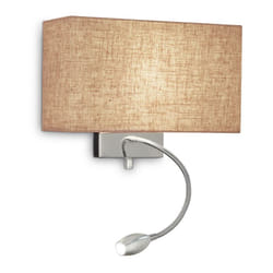 Applique Moderna Hotel Metallo Canvas 2 Luci E27+Led 1,5W