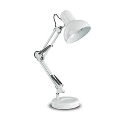 Ideal Lux - Lampada Da Scrivania-Ufficio Moderna Kelly Metallo Bianco 1 Luce E27