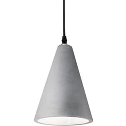 Sospensione Industrial-Minimal Oil-2 Metallo Cemento Grigio 1 Luce E27
