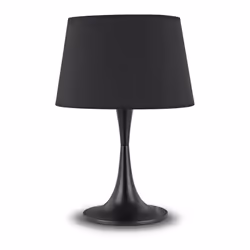 Collezione LONDON INFLUENZE ENGLISH Lampada da tavolo con montatura in metallo rifinito con vernice opaca nera. Paralume in l ...