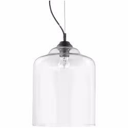 Collezione BISTRO' SOFISTICATI VETRI MODELLATI A MANO Sospensione a 1 luce con montatura in metallo verniciato nero.. Diffuso ...