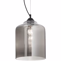 Collezione BISTRO' SOFISTICATI VETRI MODELLATI A MANO Sospensione a 1 luce con montatura in metallo verniciato nero. Diffusor ...