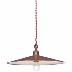 Collezione CANTINA STILE COUNTRY Sospensione a 1 luce con montatura, diffusore e copriportalampada in metallo color rame.. Ca ...