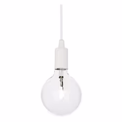 Collezione EDISON LAMPADE A VISTA Sospensione a 1 luce con montatura in metallo rifinito in smalto opaco bianco. Cavo elettri ...