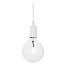 Ideal Lux - Sospensione Moderna Edison Metallo Bianco 1 Luce E27 8W 3000K Luce Calda