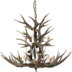Ideal Lux - Sospensione Rustica-Country Chalet Metallo Beige 12 Luci E14