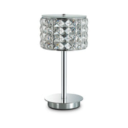 Ideal Lux - Lampada Da Scrivania Contemporanea Roma Metallo-Cristallo Cromo 1 Luce 3W 3000K