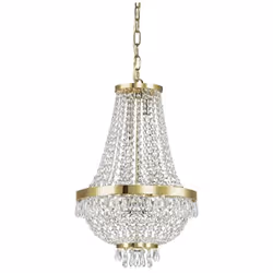 Collezione CAESAR MAGNIFICI CRISTALLI PENDENTI Lampadario a 6 luci con montatura in metallo con finitura in oro.. Elementi de ...