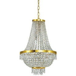 Lampadario Classico Caesar Metallo-Cristallo Oro 9 Luci G9 3W 3000K Luce Calda
