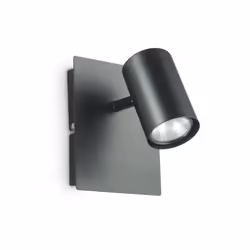 Collezione SPOT LUCE DIRETTA Applique a 1 luce con base, montatura e diffusori in metallo rifinito con vernice opaca nera e d ...