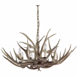 Collezione CHALET INTRECCIO DI RAMI Lampadario a 8 luci con struttura portante in metallo.. Elementi decorativi in resina lav ...