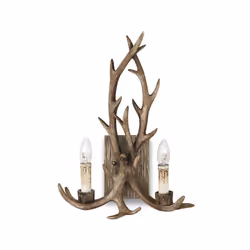 Collezione CHALET INTRECCIO DI RAMI Applique a 2 luci con struttura portante in metallo.. Elementi decorativi in resina lavor ...
