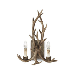 Applique Rustica-Country Chalet Metallo Beige 2 Luci E14