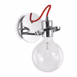 Collezione RADIO MODERNDESIGN Applique a 1 luce con rosone e montatura in metallo cromato. Diffusore posizionabile. Cavo elet ...