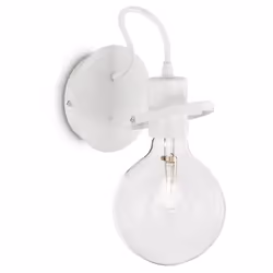 Collezione RADIO MODERNDESIGN Applique a 1 luce con rosone e montatura in metallo con vernice bianca. Diffusore posizionabile ...