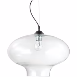 Collezione BISTRO' SOFISTICATI VETRI MODELLATI A MANO Sospensione a 1 luce con montatura in metallo verniciato nero.. Diffuso ...