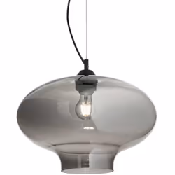Collezione BISTRO' SOFISTICATI VETRI MODELLATI A MANO Sospensione a 1 luce con montatura in metallo verniciato nero. Diffusor ...