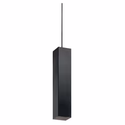 Collezione SKY SEMPLICI ED ESSENZIALI Sospensione moderna a 1 luce con rosone e diffusore in metallo vernicitao nero opaco. C ...