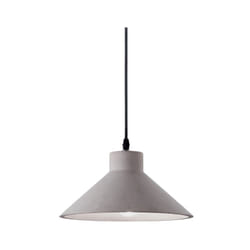 Sospensione Industrial-Minimal Oil-6 Metallo Cemento Grigio 1 Luce E27