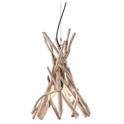 Ideal Lux - Sospensione Industrial-Minimal Driftwood Legno Marrone 1 Luce E27