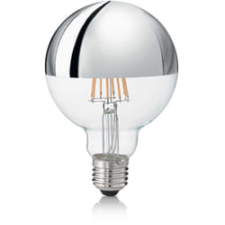 10 Lampadine Led Globo D95 E27 8 Watt 3000 k 520 Lm Trasparente Cromo