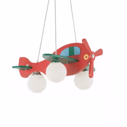 Collezione AVION AREOPLANI MULTICOLOR PER I TUOI BAMBINI Lampadario a 3 luci con corpo luce e rosone in legno dipinto con ver ...