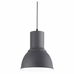 Collezione BREEZE INDUSTRIAL TIME Sospensione industriale a 1 luce con montatura e diffusore in metallo nero. Interno smaltat ...