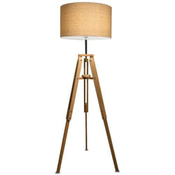 Piantana Industrial-Minimal Klimt Metallo-Legno Marrone 1 Luce E27