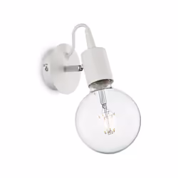 Collezione EDISON LAMPADE A VISTA Applique a 1 luce con montatura in metallo rifinito in smalto opaco bianco. Cavo elettrico ...