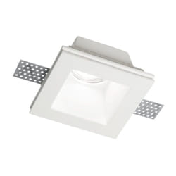 Faretto Incasso Moderno Samba Square Gesso Bianco 1 Luce Gu10 D70Cm