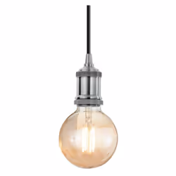 Collezione FRIDA INDUSTRIAL LAMPS Sospensione a 1 luce con rosone e copriportalampada in metallo cromato.. Disponibile in div ...
