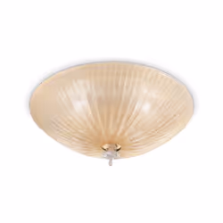 Collezione SHELL PLAFONIERE IN VETRO E GRANIGLIA Plafoniera a 3 luci con diffusore di vetro trasparente lavorato in piastra e ...