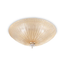 Plafoniera Classica Shell Vetro Ambra 3 Luci E27