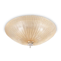 Plafoniera Classica Shell Vetro Ambra 4 Luci E27