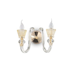 Ideal Lux - Applique Classica Strauss Vetro Oro 2 Luci E14