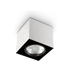 Plafoniera Moderna Mood Square Alluminio Bianco 1 Luce Gu10 7W 3000K D15Cm