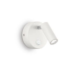 Ideal Lux - Applique Moderna Round Page Metallo Bianco Led 3W 3000K Luce Calda