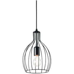 Ideal Lux - Sospensione Industrial-Minimal Ampolla-2 Metallo Nero 1 Luce E27