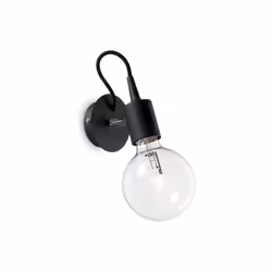 Collezione EDISON LAMPADE A VISTA Applique a 1 luce con montatura in metallo rifinito in smalto opaco nero. Cavo elettrico in ...