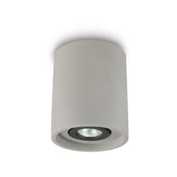 Ideal Lux - Plafoniera Moderna Round Oak Cemento - Gesso Grigio 1 Luce Gu10